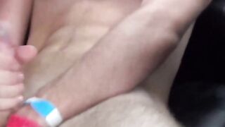 Hottie Benji Banks milking himself in a hot car ride