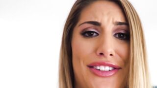Kinky beauty August Ames slurps spunk after passionate plow