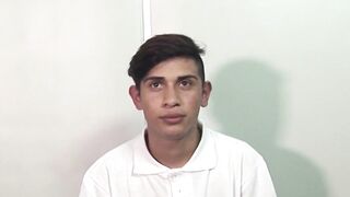DaddyBreeding.com - Bareback banged twink sucking two hard daddy dicks until he choke