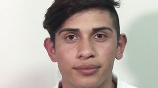DaddyBreeding.com - Bareback banged twink sucking two hard daddy dicks until he choke