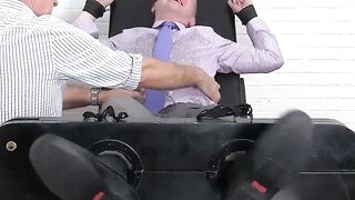 MaleFeetXXX.com - Businessman's tickling machine adventure