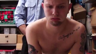BoyPunish.com - Inked shoplifter's cumshot while getting his ass slammed by a hung, e