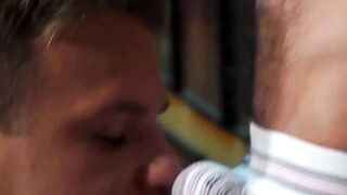 FalconsXXX.com - Muscular hunk rimming stud's tight hole before a raw anal fuck sessi