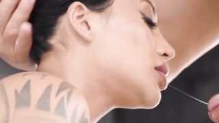 Busty Mariana Martix slobbers all over my fat enraged cock