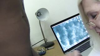 Blonde adult doctor Lacey Starr gets injected with black dick inside her cunt
