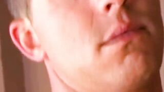 Hottie guy Brandon Lewis gets comfortable in solo steamy masturbation