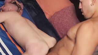 FuckThatHole.com - Pink haired gay twink deepthroats hard latino cock and swallows cu