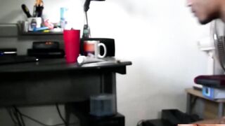 MachoIO.com - Attractive Latino gay dude strokes his rock solid cock and explodes