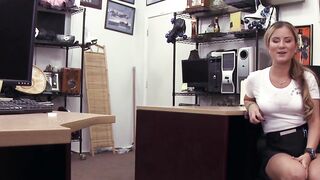 Little cutie with big booty earns cash banging in pawnshop