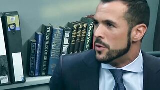 Suit and tie Denis Vega pounded doggystyle after deepthroat Hoe 2