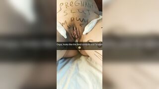 Third condom was broken and my wifey takes a cheating cumshot