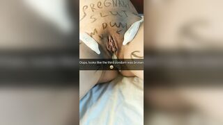 Third condom was broken and my wifey takes a cheating cumshot