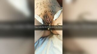 Third condom was broken and my wifey takes a cheating cumshot