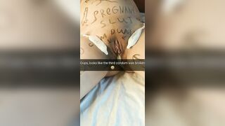 Third condom was broken and my wifey takes a cheating cumshot