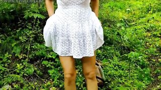 EXCLUSIVE - Beauty Dark Hair Older Lets View Her Upskirt - Cougar Doesn't Wear Underwear - Filthy Soles