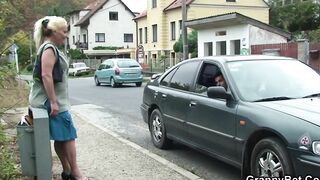 Picked up blonde older gets doggy-boned