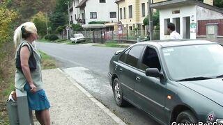 Picked up blonde older gets doggy-boned