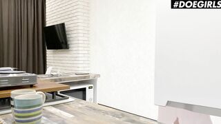 DOEGIRLS - (Mary Rock) - Long Butt 18 Yo Masturbating Into The Kitchen