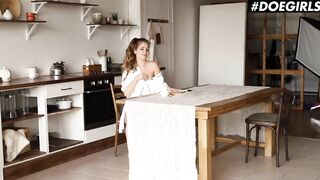DOEGIRLS - (Mary Rock) - Long Butt 18 Yo Masturbating Into The Kitchen