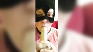 she blows a vibrator. bitch home alone