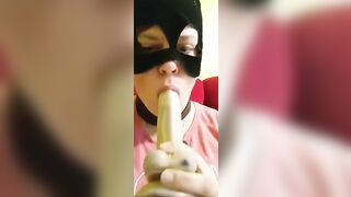 she blows a vibrator. bitch home alone