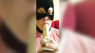 she blows a vibrator. bitch home alone