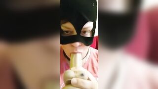 she blows a vibrator. bitch home alone