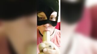 she blows a vibrator. bitch home alone