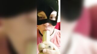 she blows a vibrator. bitch home alone