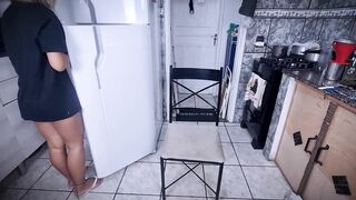 sexy ex-wife found a whipped cream inside the fridge and made a cover for me to eat her booty!