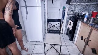 sexy ex-wife found a whipped cream inside the fridge and made a cover for me to eat her booty!