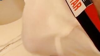 TwinkUndie.com - Homo's undies-on cock stroke and intense cum blast