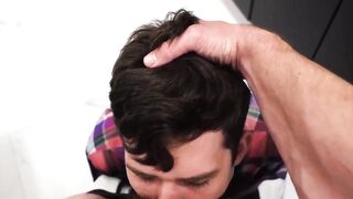 I inject my massive cock in Dakota Lovells mouth after I put my fingers in his mouth Hoe 2