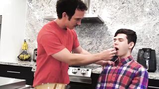 I inject my massive cock in Dakota Lovells mouth after I put my fingers in his mouth Hoe 2