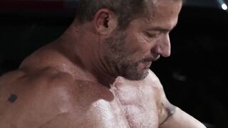 Muscle daddy Greg Dixxon destroys the ass of hunk Derek Kage