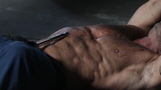 Muscle daddy Greg Dixxon destroys the ass of hunk Derek Kage