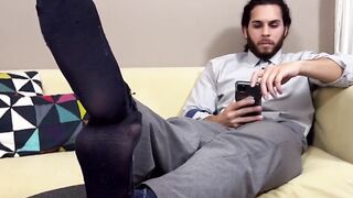 MaleFeetXXX.com - Nathaniel strips his shirt and socks, showing his gorgeous bare fee