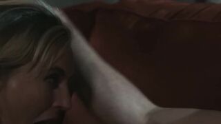 Blonde Mona Wales hops and rides the long big dick of bearded Lucas Frost