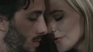 Blonde Mona Wales hops and rides the long big dick of bearded Lucas Frost