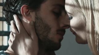 Blonde Mona Wales hops and rides the long big dick of bearded Lucas Frost