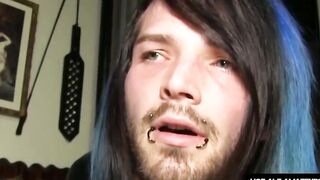 RealAltGuys.com - Handsome alt stud intensely jerks off his uncut dick to hot porn