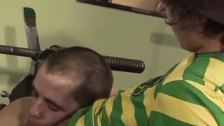 Doggystyle raw bareback sex featuring twink and hot jock