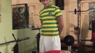 Doggystyle raw bareback sex featuring twink and hot jock