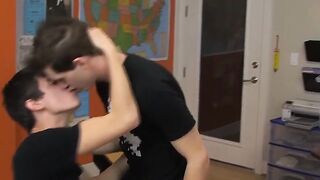 Cute twink Jay Denellis bareback banged before cum sprayed