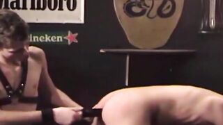 BondageBadBoy.com - Twink gets wet blowjob before intense dildo anal play in dark dun