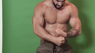 MaskXXX.com - Alluring gay stud's muscle show and solo dick stroking