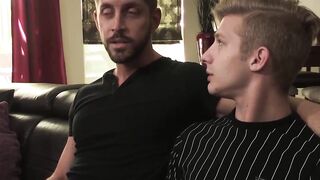 Sweet looking Josh Cannon uses his feet to masturbate Myles Landon Hoe 2