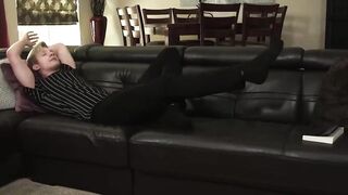 Sweet looking Josh Cannon uses his feet to masturbate Myles Landon Hoe 2
