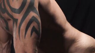 Marcus Rivers's loud moans with inked daddy Dallas Steele's massive cock