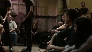 Public chaotic BDSM interracial orgy